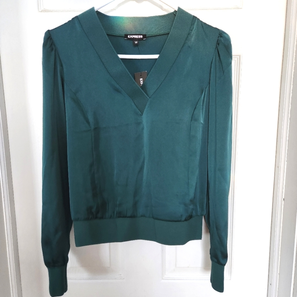 Express satin V neck blouse